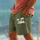 Coconut Tree Men's Cotton Linen Shorts Summer Hawaiian Shorts Beach Shorts Print Drawstring Elastic Waist Breathable Soft 10% Linen Shorts Casual Daily Holiday Streetwear