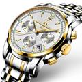 ONTHEEDGE Mens Watches Luxury Fashion Business Quartz Watch Stainless Steel Waterproof Clock Chronograph