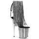 Women's Dance Boots Pole Dancing Shoes Performance Stilettos Ankle Boots Platform Solid Color Slim High Heel Peep Toe Zipper Adults' Black Silver