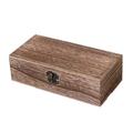 Wooden Box With Hinged Lid, 1pc Wooden Solid Color Jewelry Box, Desktop Storage Box