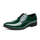 Men's Oxfords Derby Shoes Brogue Dress Shoes British Style Plaid Shoes Business British Party Evening St. Patrick's Day PU Lace-up Black Green Gradient Spring Fall