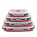 Square Silicone Crisper Refrigerator Outdoor Portable Lunch Box Retractable Folding Silicone Lunch Box Set