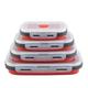 Square Silicone Crisper Refrigerator Outdoor Portable Lunch Box Retractable Folding Silicone Lunch Box Set