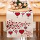 Valentines Day Table Runner Holiday Table Runner Seasonal Farmhouse Burlap Table Cloth for Wedding Anniversary Home Kitchen Dinner Table Party Decor