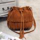 Women's Crossbody Bag Shoulder Bag Bucket Bag Faux Suede Outdoor Daily Holiday Tassel Large Capacity Lightweight Durable Solid Color Black Brown khaki