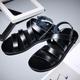 Men's Sandals Leather Sandals Gladiator Sandals Roman Sandals Fishermen sandals Casual Beach Nappa Leather Buckle Black White Light Brown Summer