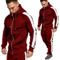 Men's Tracksuit Sweatsuit 2 Piece Full Zip Casual Spring Long Sleeve High Waist Thermal Warm Breathable Soft Fitness Gym Workout Running Sportswear Activewear Color Block TZ2 TZ3 TZ4