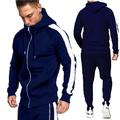 Men's Tracksuit Sweatsuit 2 Piece Full Zip Casual Spring Long Sleeve High Waist Thermal Warm Breathable Soft Fitness Gym Workout Running Sportswear Activewear Color Block TZ2 TZ3 TZ4