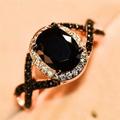 Ring Wedding Classic Black Chrome Precious Luxury Vintage 1PC Zircon