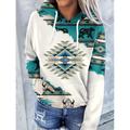 hoodies for women pullover graphic,womens long sleeve hoodie aztec geometric print drawstring color block hooded sweatshirt pullover tops with pockets