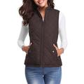 Women's Quilted Vest Crop Sleeveless Winter Coat Lightweight Puffer Gilet Warm Windproof Outerwear with Pockets Zip up Fall Street Casual Jacket Light Blue claret Sea Blue