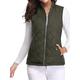 Women's Quilted Vest Crop Sleeveless Winter Coat Lightweight Puffer Gilet Warm Windproof Outerwear with Pockets Zip up Fall Street Casual Jacket Light Blue claret Sea Blue