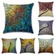1 Set of 5 PCS Throw Pillow Covers Modern Oil Paitng Style Leaves Decorative Throw Pillow Cushion for Room Decor Outdoor/Indoor Cushion for Sofa Couch Bed Chair