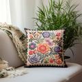 Vintage Floral Decorative Toss Pillows Cover 1PC Soft Square Cushion Case Pillowcase for Bedroom Livingroom Sofa Couch Chair