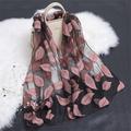 Women's Women's Shawls Wraps Street Daily Date Wine Green Scarf Florals / Party / Silk / Cute / Fall / Winter