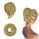 Hair Bun Ponytail Extension Straight Synthetic Hairpiece Fully Short Ponytail Bun Extensions Hair Accessories Elastic Easy Scrunchie for Women Light Golden Brown mix Pale Golden Blonde)