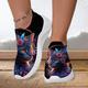 Women's Sneakers Slip-Ons Print Shoes Flyknit Shoes Comfort Shoes Outdoor Daily Cat Flat Heel Fashion Casual Tissage Volant Yellow Pink Blue