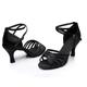 Women's Latin Dance Shoes Ballroom Dance Shoes Salsa Shoes Samba Shoes Indoor Satin Basic Sandal Buckle Solid Color Buckle Leopard Nude Black