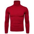 Men's Sweater Pullover Sweater Jumper Turtleneck Sweater Ribbed Knit Formal Style Classic Style Turtleneck Daily Modern Style Formal Casual Clothing Apparel Winter Black White S M L