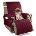 Recliner Cover Nonslip Recliner Chair Covers for Reclining Chair with Pockets, Quilted Thick Recliner Slipcovers for Pets and Kids