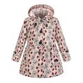 Kids Girls' Trench Coat Long Sleeve Thickened windbreaker - rose red polka dots Thickened windbreaker - thickened khaki Thickened windbreaker-patterned khaki Solid Color Graphic Button Spring Fall