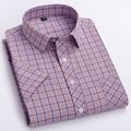 Men's Dress Shirt White Wine Grape Short Sleeve Plaid / Striped / Chevron / Round Spread Collar Summer Wedding Wedding Party Clothing Apparel Print