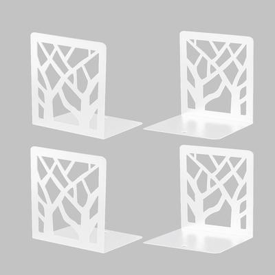 Book Ends Tree Design Modern Bookends for Shelves Non-Skid Bookend Heavy Duty Metal Book Stopper for Books/CDs Decorative Book Shelf for Home 2Pair