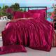 Ice Silk Four-piece Set Four-piece Set Pure Color Silk Satin Fitted Sheet Bedding