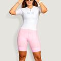 Women's Cycling Jersey Cycling Jersey with Bib Shorts Cycling Bib Shorts Short Sleeve Road Bike Cycling Cream Dark Pink PinkWhite Graphic Bike Bib Shorts Jersey MTB Shorts Breathable Back Pocket