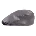 Men's Flat Cap Black Red Faux Leather Streetwear Stylish 1920s Fashion Outdoor Daily Going out Plain Warm