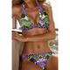 Women's Swimwear Bikini 2 Piece Normal Swimsuit Open Back Printing Leopard Geometric V Wire Sports Fashion Bathing Suits