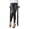 Women's Simple Classic Style Leggings Chinos Ankle-Length Plus Size Pants Work Club Stretchy Plain PU Artificial Leather Comfort High Waist Skinny Black S M L XL XXL