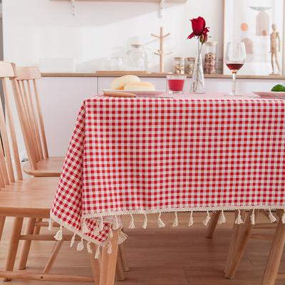 Farmhouse Tablecloth Cotton Linen Rectangle Table Cloths for Kitchen Dining, Party, Holiday, , Buffet Holiday Family Gathering