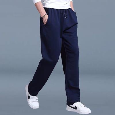 Men's Sweatpants Jogging Pants Straight Leg Sweatpants Sports Pants Elastic Waist Straight Leg Plain Outdoor Daily Streetwear Black Royal Blue Micro-elastic