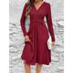 Women's Black Dress Casual Dress A Line Dress Midi Dress Knot Front Street Date Streetwear V Neck Long Sleeve Regular Fit Black Wine Blue Color S M L XL 2XL Size