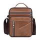 Men's Crossbody Bag Shoulder Bag Satchel Leather Outdoor Daily Holiday Zipper Large Capacity Waterproof Durable Solid Color claret Brown