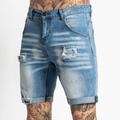 Men's Jeans Denim Shorts Jean Shorts Pocket Ripped Straight Leg Solid Colored Comfort Wearable Outdoor Daily Stylish Casual Black Dark Blue