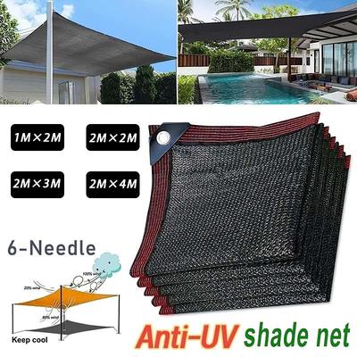 Anti-UV Sun Shade Net Gazebo Shelter Outdoor Pergola Canopy Sun Cover Agriculture Greenhouse Sunshade Net, Stall Supplies, Black
