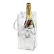 Ice Wine Bag, Clear Portable Collapsible Wine Cooler Bags with Handle, PVC Wine Pouch Bags for Champagne Cold Beer White Wine Chilled Beverages