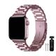 Link Bracelet Compatible with Apple Watch band 38mm 40mm 41mm 42mm 44mm 45mm 49mm Buckle Luxury Metal Clasp Stainless Steel Strap Replacement Wristband for iwatch Series Ultra 8 7 6 5 4 3 2 1 SE