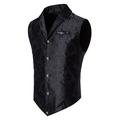 Men's Vest Waistcoat Outdoor Daily Wear Vacation Going out Fashion Basic Fall Winter Button Polyester Warm Plain Single Breasted Lapel Regular Fit Black White Red Blue Vest