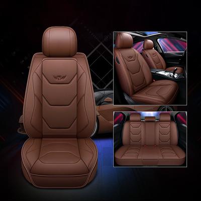 5 Seat Full Set Luxury Universal 5D PU Leather Front Car Seat Cover, Waterproof, Breathable Seat Protector Mat