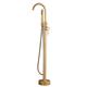 Bathtub Faucet Floor Mount Freestanding Bath Tub Filler Mixer Taps Brass, 360 Swivel High Arc Spout Standing Shower Clawfoot Tub with Handheld Shower Mixer Taps