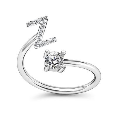 1PC Band Ring For Men's Women's Crystal White Alloy Classic
