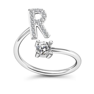 1PC Band Ring For Men's Women's Crystal White Alloy Classic