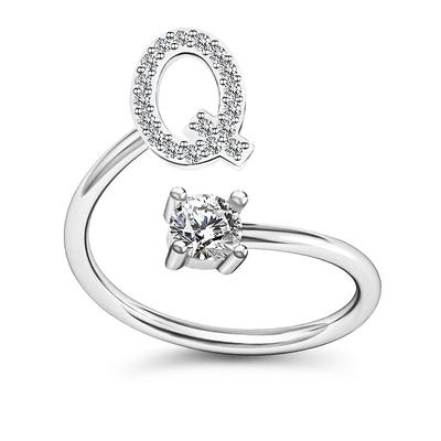 1PC Band Ring For Men's Women's Crystal White Alloy Classic