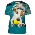 Animal Dog Jack Russell Terrier T-shirt Anime Graphic T-shirt For Couple's Men's Women's Adults' 3D Print Casual Daily