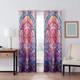 2 Panels 100% Blackout Curtain Stained Glass Pattern Curtain Drapes For Living Room Bedroom Kitchen Window Treatments Thermal Insulated Room Darkening