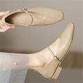 Women's Flats Ballerina Plus Size Soft Shoes Wedding Party Office Solid Color Wedding Flats Buckle Flat Heel Round Toe Closed Toe Vintage Classic Comfort Faux Leather Loafer Black Red Brown