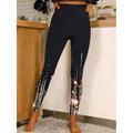 Women's Tights Leggings Graphic Prints Flower / Floral Print Ankle-Length High Elasticity High Waist Designer Sparkle Yoga Weekend A B S M